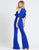 Ieena Duggal - 26192I Ruffled Halter Neck Jumpsuit In Blue