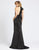 Ieena Duggal - 26193I Ruffled Halter Trumpet Dress With Train In Black