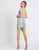 Ieena Duggal - 26195I Ruched V-neck Asymmetric Sheath Dress In Silver