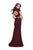 La Femme - 26196 Cap Sleeves Two-Piece Jersey Sheath Gown In Red