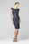 Daymor Couture - Scoop Neck Embellished Cocktail Dress 261 in Gray
