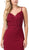 Dancing Queen - 2620 Lace V-neck Trumpet Dress In Red
