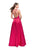 La Femme Gigi - 26215 Deep V-neck Mikado A-line Gown In Pink