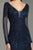 Feriani Couture - 26217 Sequined Sheer Evening Gown In Blue