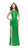 La Femme - 26235 Jewel Neck Satin Sheath Dress in Green