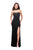 La Femme - 26239 Beaded High Neck Velvet Sheath Dress In Black
