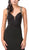 Dancing Queen - 2623 Applique Deep V-neck Trumpet Dress In Black