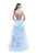 La Femme - 26240 Two Piece Beaded Cutout Ruffle Tulle Gown In Blue