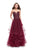 La Femme - 26242 Strapless Sweetheart Tiered A-line Gown In Red