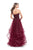 La Femme - 26242 Strapless Sweetheart Tiered A-line Gown In Red