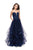La Femme - 26242 Strapless Sweetheart Tiered A-line Gown In Blue