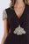 Feriani Couture - 26253 Short Sleeve Ornate V-Neck Ruched Jumpsuit In Black