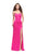 La Femme - 26253 Strapless Sweetheart Crisscross Strapped Sheath Gown In Pink