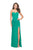 La Femme - Strapless Sweetheart Crisscross Strapped Sheath Gown 26253 in Green