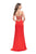 La Femme - 26253 Strapless Sweetheart Crisscross Strapped Sheath Gown In Red