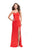 La Femme - 26253 Strapless Sweetheart Crisscross Strapped Sheath Gown In Red