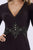 Feriani Couture - 26254 Long Sleeve V-Neck Beaded Jumpsuit In Black