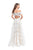 La Femme - 26254 Off The Shoulder Beaded Sheer Lace A-line Gown In White
