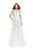 La Femme - 26254 Off The Shoulder Beaded Sheer Lace A-line Gown In White