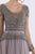 Feriani Couture - 26255 Sheer Long Sleeve Beaded V-neck A-line Dress In Gray