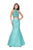 La Femme - 26255 Beaded High Neck Two-Piece Mermaid Gown In Blue