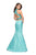 La Femme - 26255 Beaded High Neck Two-Piece Mermaid Gown In Blue