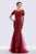 Feriani Couture - 26260 Short Sleeve Soutache Embellished Trumpet Gown In Red