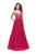 La Femme - 26264 Metallic Rhinestone Ombre Tulle Dress In Pink