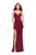La Femme - 26266 Slim Straps Sweetheart Sheath Gown In Red