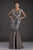 Feriani Couture - 26266 Quarter Length Sleeved Trumpet Gown In Silver and Gray