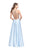 La Femme - 26269 High Halter Neck Stretch Satin Gown In Blue