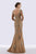 Feriani Couture - 26271 Quarter Length Sleeve Lace Sheath Gown In Brown