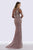 Feriani Couture - 26274 Embellished Floral Lace Sheath Dress In Gray and Pink