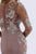 Feriani Couture - 26274 Embellished Floral Lace Sheath Dress In Gray and Pink