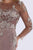 Feriani Couture - 26274 Embellished Floral Lace Sheath Dress In Gray and Pink
