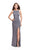 La Femme - 26274 Bead Embellished Bateau Sheath Dress In Gray