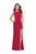 La Femme - 26274 Bead Embellished Bateau Sheath Dress In Red