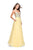 La Femme - 26278 Deep Sweetheart Neck Chiffon A-line Gown In Yellow