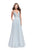 La Femme - 26278 Deep Sweetheart Neck Chiffon A-line Gown In Silver