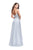 La Femme - 26278 Deep Sweetheart Neck Chiffon A-line Gown In Silver