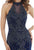 Feriani Couture - 26286 Beaded Scroll Motif Illusion Halter Gown In Blue