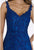 Feriani Couture - 26291 Embroidered Plunging V-neck Trumpet Dress In Blue