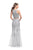 La Femme Gigi - 26294 Two-Piece Beaded Lace Sheath Gown In Silver