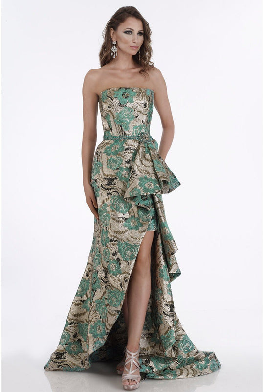 Feriani Couture - 26298 Embellished Strapless Trumpet Dress In Green