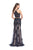 La Femme Gigi - 26305 Two Piece Beaded Lace and Tulle Overlay Gown In Blue