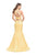 La Femme - 26311 Sculpted Two-Piece Beaded Mikado Evening Gown In Yellow
