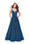La Femme - 26325 Sparkling Sweetheart Ruched Mikado A-line Gown In Blue and Multi-Color