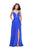 La Femme - 26329 Deep Sweetheart Neck Satin A-line Gown In Blue