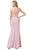 Dancing Queen - 2632 Sleeveless V-neck Embellished Trumpet Dress In Pink
