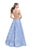 La Femme - 26337 Halter Neck Lace Ballgown In Blue